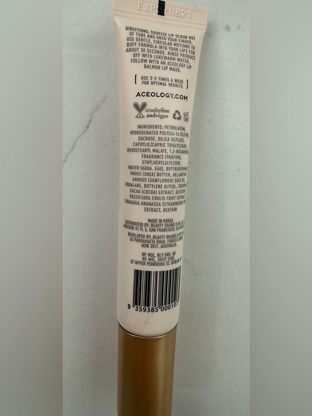Aceology Passionfruit Refining Lip Scrub New Sealed Full Size 15g Exfoliator - Picture 9 of 9
